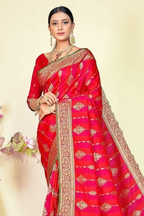 red south silk saree
