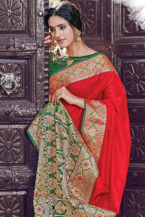 Crimson Red South Silk Saree