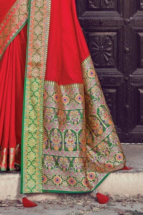 Crimson Red South Silk Saree