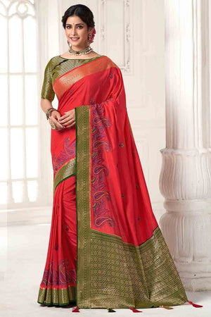 Crimson Red South Silk Saree