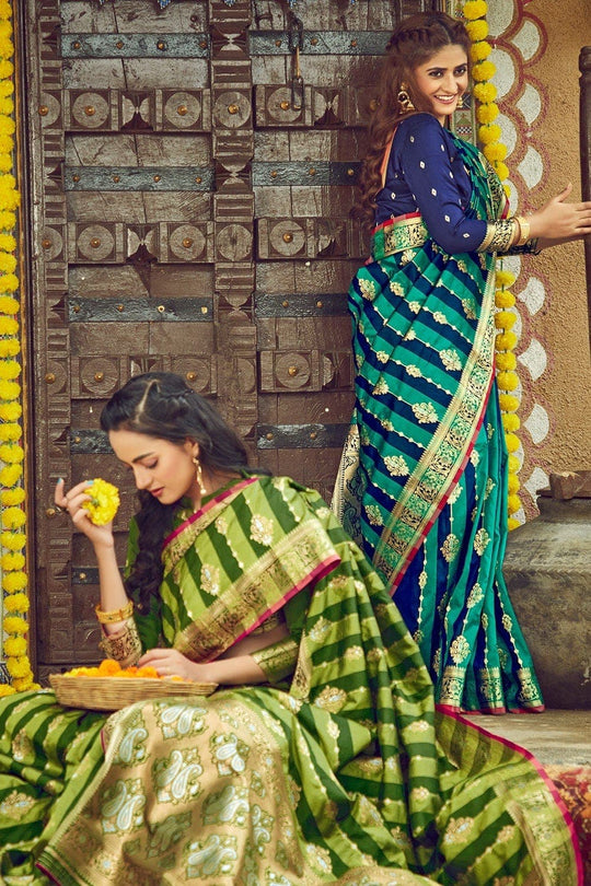 South Silk Saree Cyan Blue South Silk Saree saree online