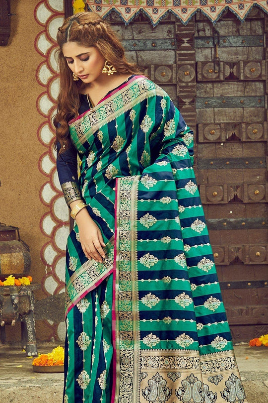 South Silk Saree Cyan Blue South Silk Saree saree online