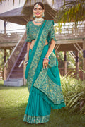 blue south silk saree