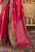 Deep Pink Zari Banarasi Saree