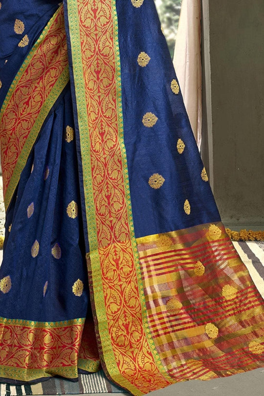Denim Blue South Silk Saree