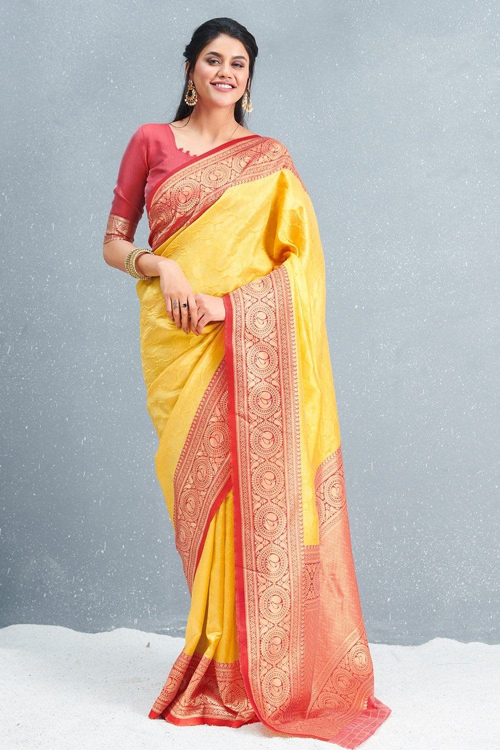 LEMON YELLOW PURE SOFT SILK SAREE WITH TWIRLING BLOUSE PIECE TRANDING SOUTH  INDIAN TRADITIONAL SILK SAREE BY WTW – Women Traditional Wear