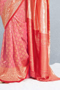 South Silk Saree Designer Watermelon Pink Brocade South Silk Saree saree online