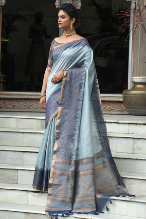 Dolphin Grey South Silk Saree