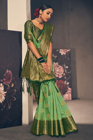 Fern Green South Silk Saree