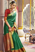 Forest Green South Silk Saree