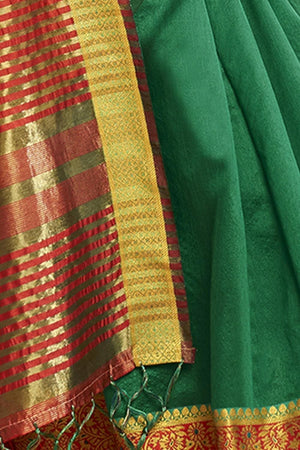 Forest Green South Silk Saree