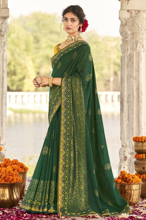 Forest Green South Silk Saree