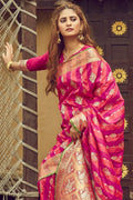 South Silk Saree Fuscia Pink South Silk Saree saree online