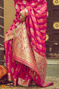 South Silk Saree Fuscia Pink South Silk Saree saree online