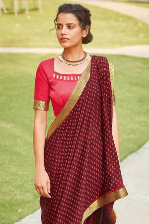 Garnet Maroon South Silk Saree