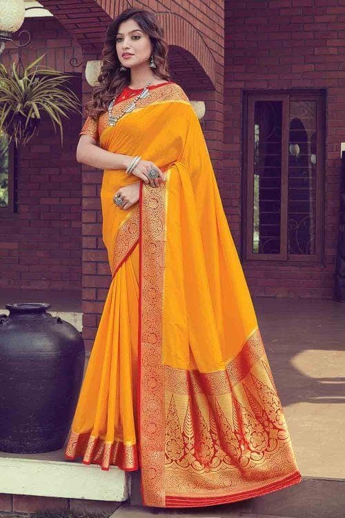 Gold Yellow South Silk Saree