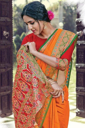 Gold Yellow South Silk Saree