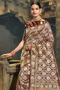 South Silk Saree Golden Grey Zari Woven Beautiful South Silk Saree saree online