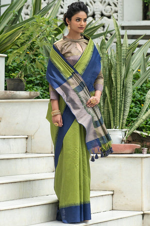 Green Blue South Silk Saree