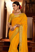 Honey Yellow South Silk Saree