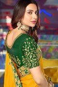 South Silk Saree Honey Yellow Zari Woven South Silk Saree saree online