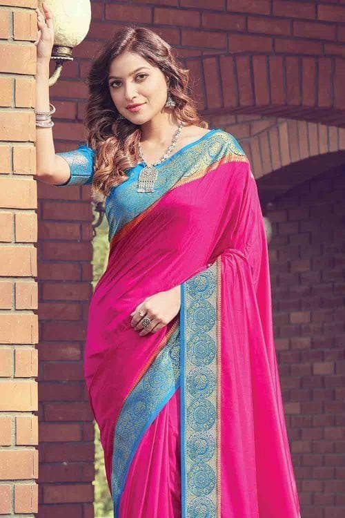Hot Pink South Silk Saree