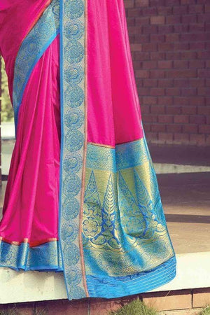 Hot Pink South Silk Saree