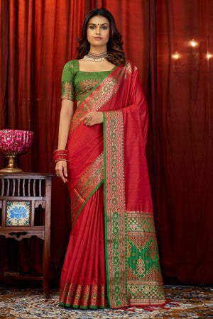 Imperial Red South Silk Saree