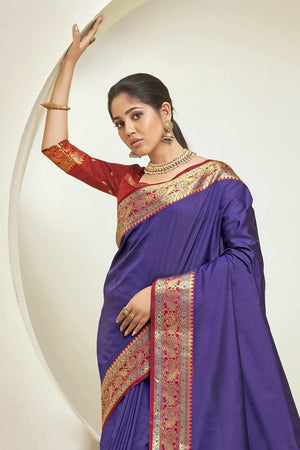 Indigo Blue South Silk Saree