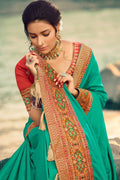 South Silk Saree Jungle Green South Silk Saree saree online