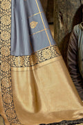 South Silk Saree Lava Grey Zari Woven Beautiful South Silk Saree saree online