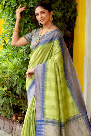 Leaf Green South Silk Saree