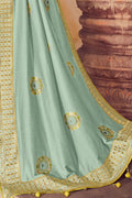 South Silk Saree Light Blue Woven South Silk Saree saree online