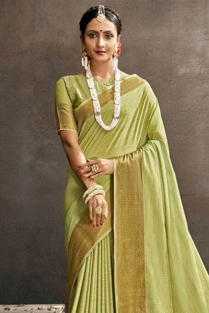 Lime Green South Silk Saree