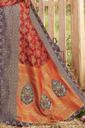 South Silk Saree Maroon Red Woven South Silk Saree saree online