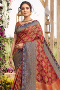 South Silk Saree Maroon Red Woven South Silk Saree saree online