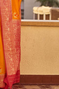 South Silk Saree Merigold Orange Woven South Silk Saree saree online