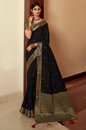 Midnight Black South Silk Saree