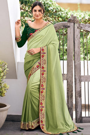 Mint Green South Silk Saree