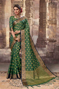 South Silk Saree Moss Green Zari Woven Beautiful South Silk Saree saree online