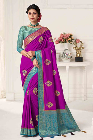 Mulberry Purple South Silk Saree