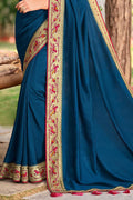 blue south silk saree