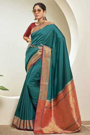 South Silk Saree Ocean Blue South Silk Saree saree online