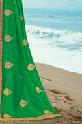 Buy Parakeet green woven south silk saree online at best price - Karagiri