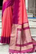 South Silk Saree Peach Purple South Silk Saree saree online