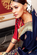 South Silk Saree Persian Blue South Silk Saree saree online