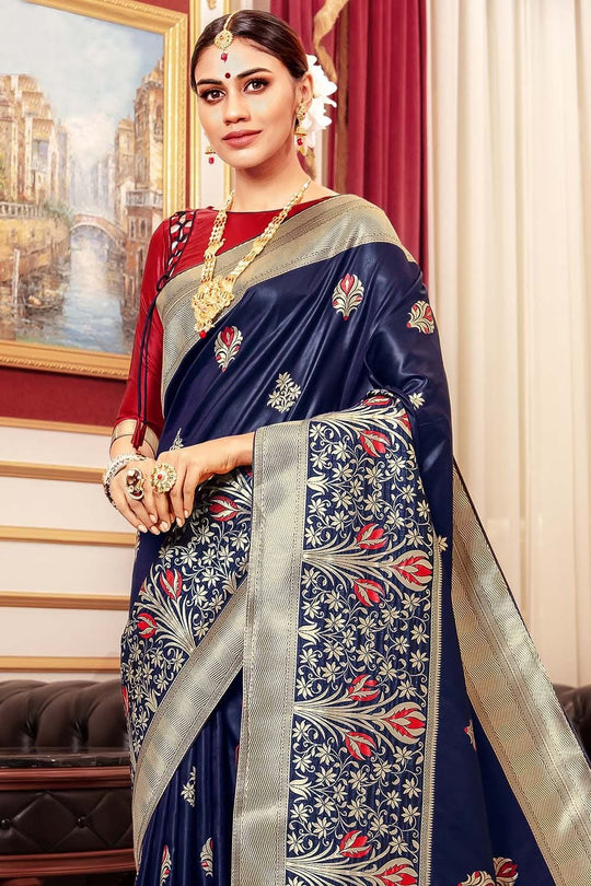blue south silk saree