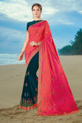 Buy Pink,green woven south silk saree online at best price - Karagiri