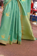 South Silk Saree Pistachio Green Zari Woven Beautiful South Silk Saree saree online