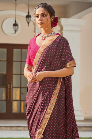 Plum Purple South Silk Saree